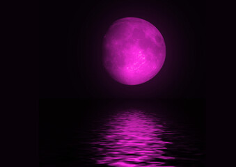 The moon in the night sky