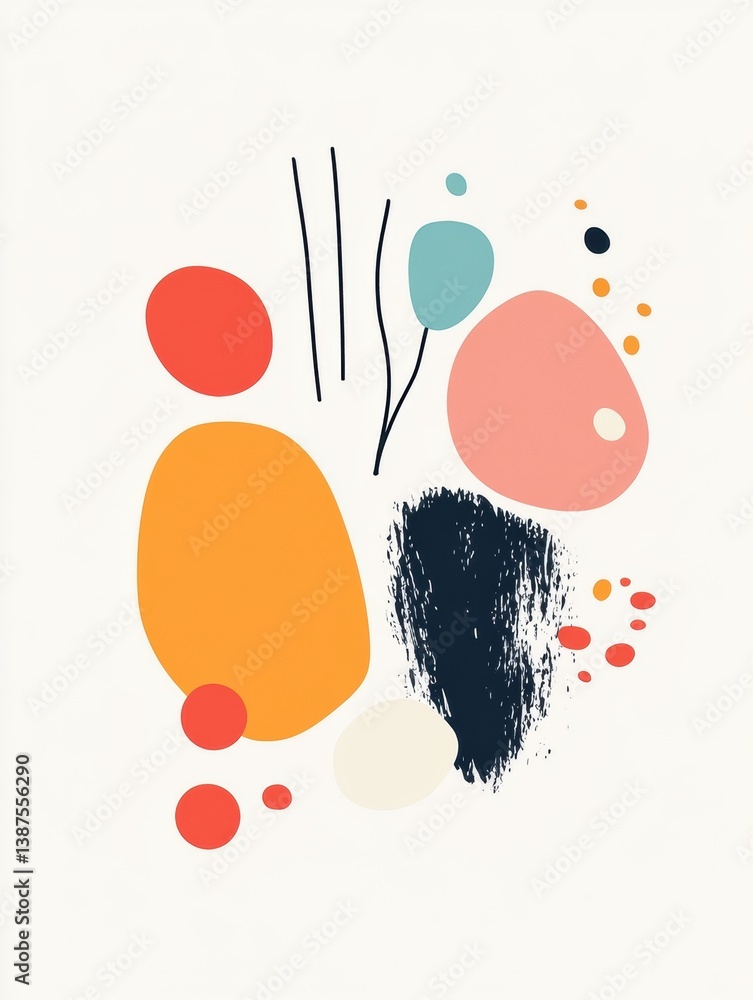 Poster sleek modern party logo featuring abstract icons and minimal typography in a vibrant background idea