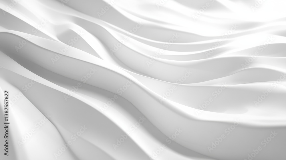 Poster Sophisticated abstract background featuring elegant minimalism with soft 3D shadows on a smooth white surface