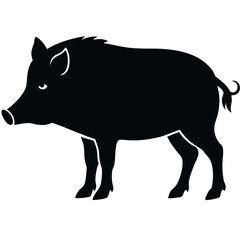 Pig vector silhouette single collection