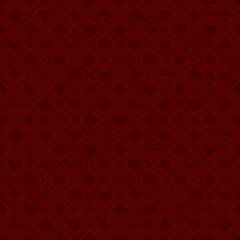 Poker red table background. Casino pattern. Realistic playing field for game blackjack. UI interface element. Vector illustration.