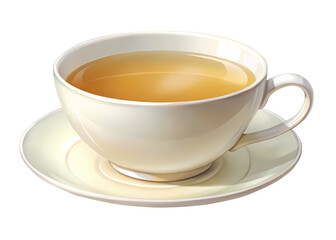 Fototapeta premium A delightful cup of tea a warm inviting beverage perfect for relaxation a moment of tranquility in a creamy white teacup and saucer