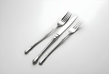 Fork and knife isolated on white background