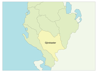 Obraz premium Map of Albania with Gjirokaster region