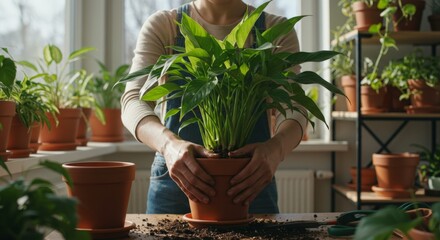 Repotting a Peace Lily
