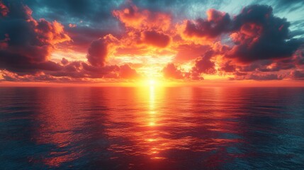 Fototapeta premium Fiery cityscape flames reflection