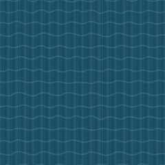 Obraz premium Seamless pattern with blue vertical stripes and horizontal wavy lines on blue green. Perfect for fabric, textile, wrapping, design paper, wall hanging, home decor, bedding, scrapbooking, clothing