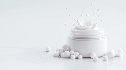 Fototapeta premium Creamy skincare splash