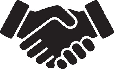Handshake or shaking hands – vector flat cartoon illustration. Symbol of successful partnership, agreement, friendship, or welcoming gesture. Modern design clipart