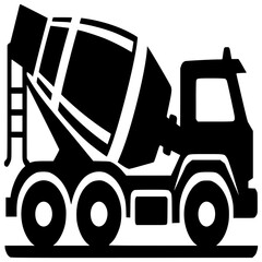 Concrete Mixer Truck Silhouette: A bold, minimalist silhouette captures the essence of an industrial concrete mixer truck, perfect for construction and infrastructure projects.