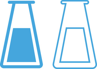 Test tube icon set. chemistry, laboratory and medical design element vector collection isolated on transparent background. Concept science, pharmacy, beaker, medical glass, vial for app and website.