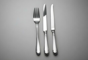 Fork and knife isolated on white background