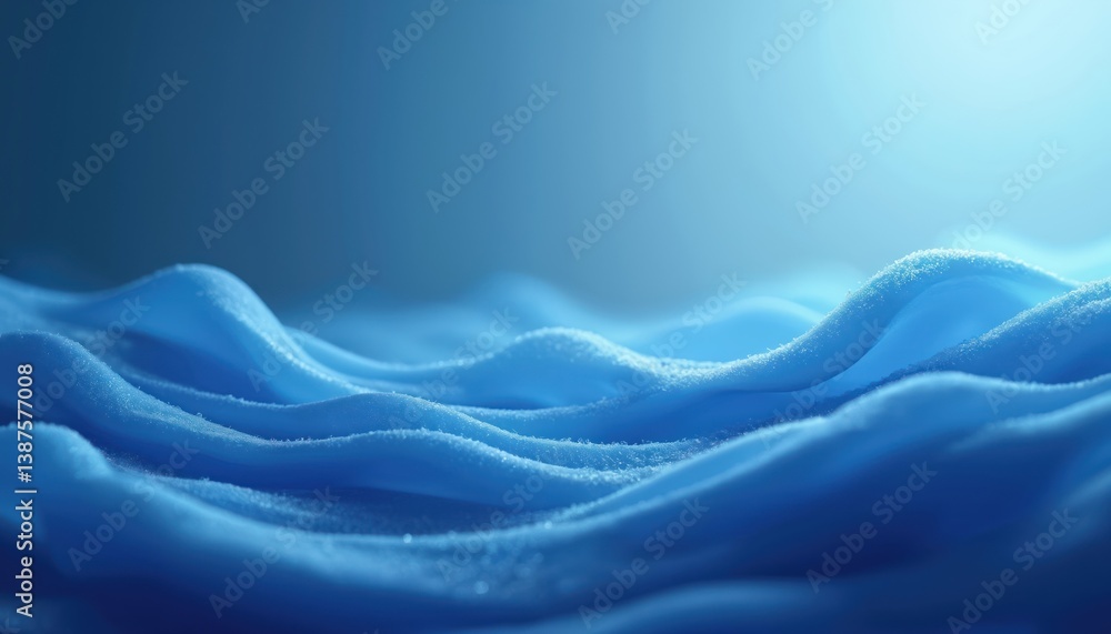 Poster abstract blue background with wave-like shapes. digital 3d render design features smooth, fluid form