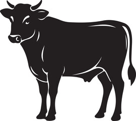 Rustic Cow Silhouette – Clean Vector Illustration for Modern Farm Designs

