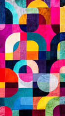 カラフルな幾何学模様のスマホ壁紙デザイン
