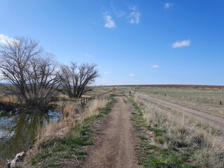 Fototapeta premium Lakeside hill in spring, Colorado