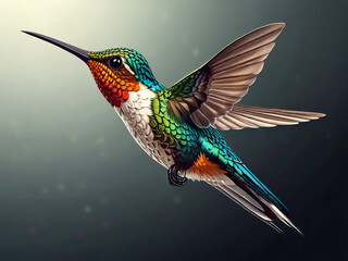 Obraz premium Beautiful flying hummingbird. Design element. For banners, posters, leaflets and brochure