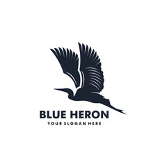 Blue heron Logo isolated on white background. Design blue heron for logo, Simple and clean flat design of the blue heron logo template. Suitable for your design need, logo, illustration, animation.