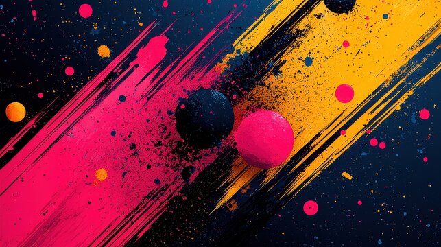 A dynamic, high-energy pattern filled with vibrant graffiti-style abstract shapes, splashes of color, and brushstrokes, bringing urban street art into a digital design. 