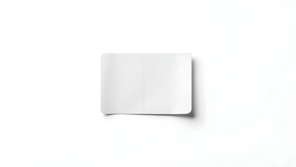 White blank clothing tag label isolated on white background, front view clothing label mockup with copy space, real close-up.