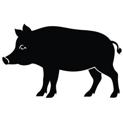 Fototapeta premium Pig vector silhouette single collection