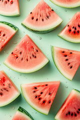 Refreshing Watermelon Slices on a Bright Background