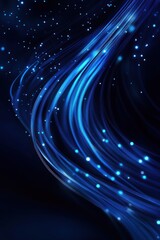 Obraz premium Abstract blue waves with glowing particles in dark