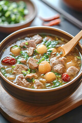 Delicious Asian Soup with Meat Ball