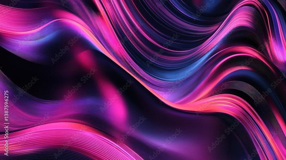 Poster colorful abstract waves flowing in a dynamic pattern