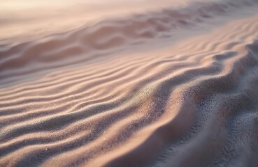 Fototapeta premium Abstract sandy background with wavy pattern. Beach sand texture with lines, curves and shadows. Nature background for vacation, holidays, travel, desert, coast themes.
