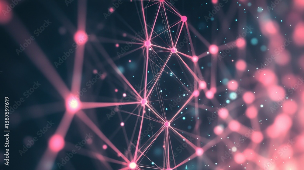 Poster abstract network of interconnected nodes and lines