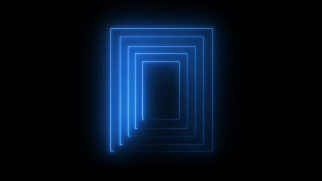 
Glowing looping pentagonal neon square frame effect, Neon rectangle frame icon animated.  neon glowing square concept on the black, background...
