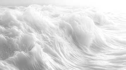 Fototapeta premium A serene backdrop of a seamless, minimalist white wave pattern, a monochromatic design concept exuding elegance and tranquility. 