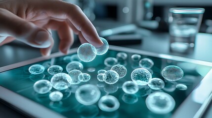 Exploring interactive 3d bubbles digital workspace visual content technology environment close-up viewpoint