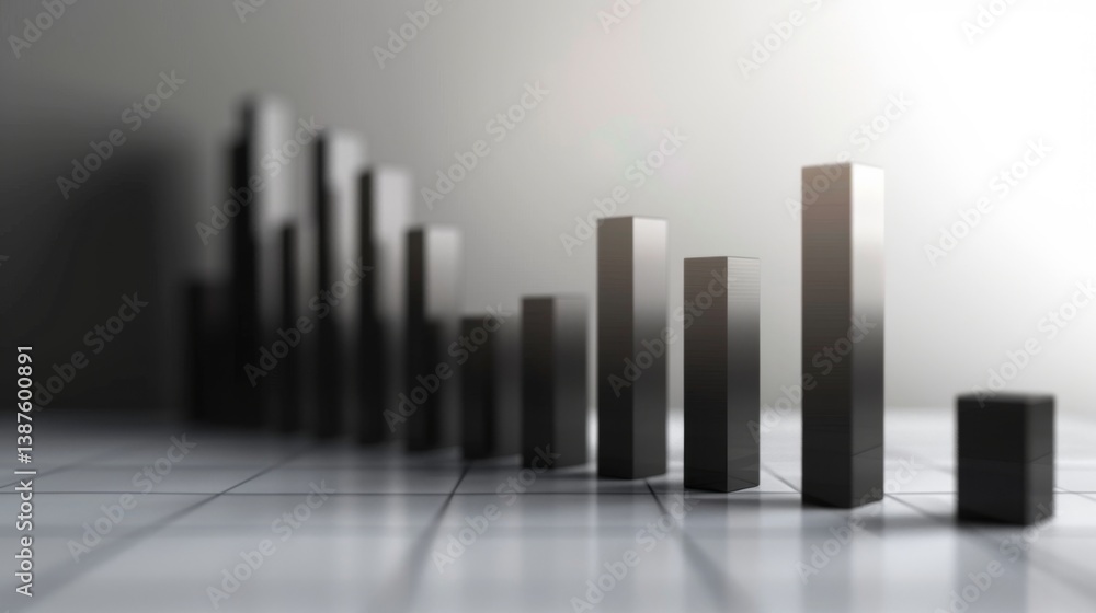 Poster neat d bar graph with dark bars against a light gray gradient background, labels at the bottom