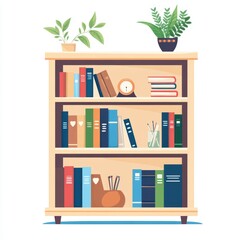 3d render of a bookshelf