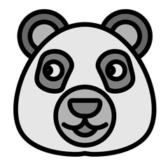 Panda Bear Vector Filled Icon Design