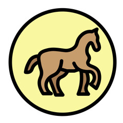 Horse Galloping Vector Filled Icon Design