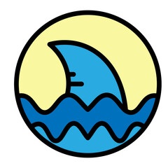 Shark Fin Vector Filled Icon Design