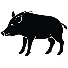 Pig vector silhouette single collection