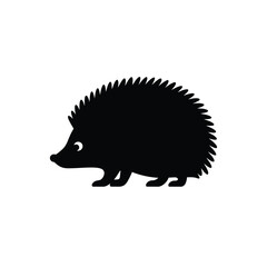 Silhouette of a Hedgehog with Sharp Spikes – Minimalist Animal Vector Illustration
