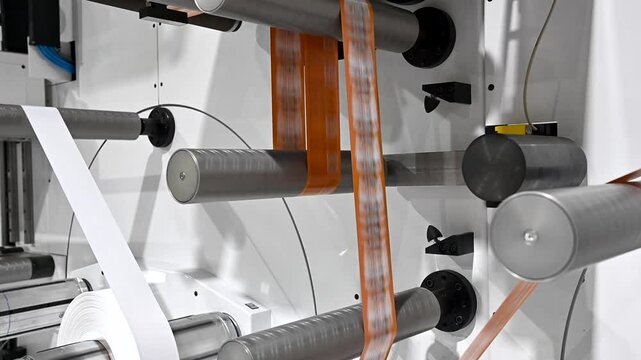 flexo printing machine for material in a tube