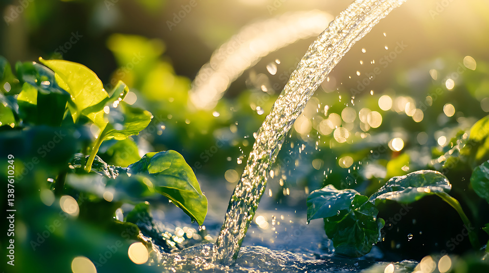 Poster an ai powered system optimizing water usage by analyzing environmental data, ai-assisted irrigation 