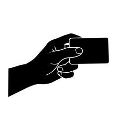 Fototapeta premium Hand holding credit card symbolizing financial debt
