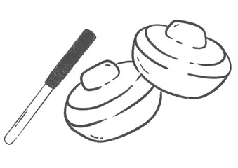 digital pencil doodle traditional indonesia music instrument talempong pacik png