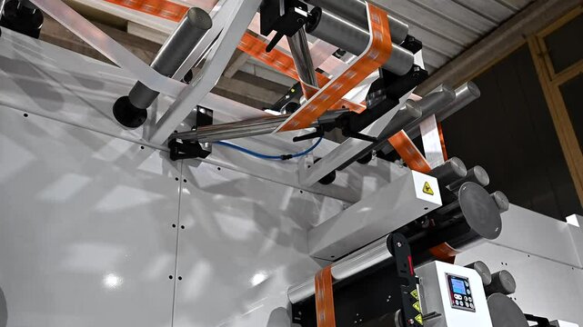 flexo printing machine for material in a tube