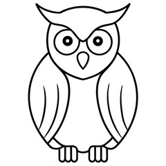 Clean and Modern Owl Line Drawing