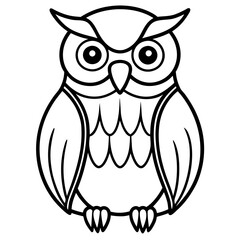 Clean and Modern Owl Line Drawing