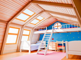 child bedroom on attic