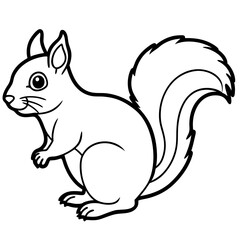 Elegant Squirrel Outline Illustration